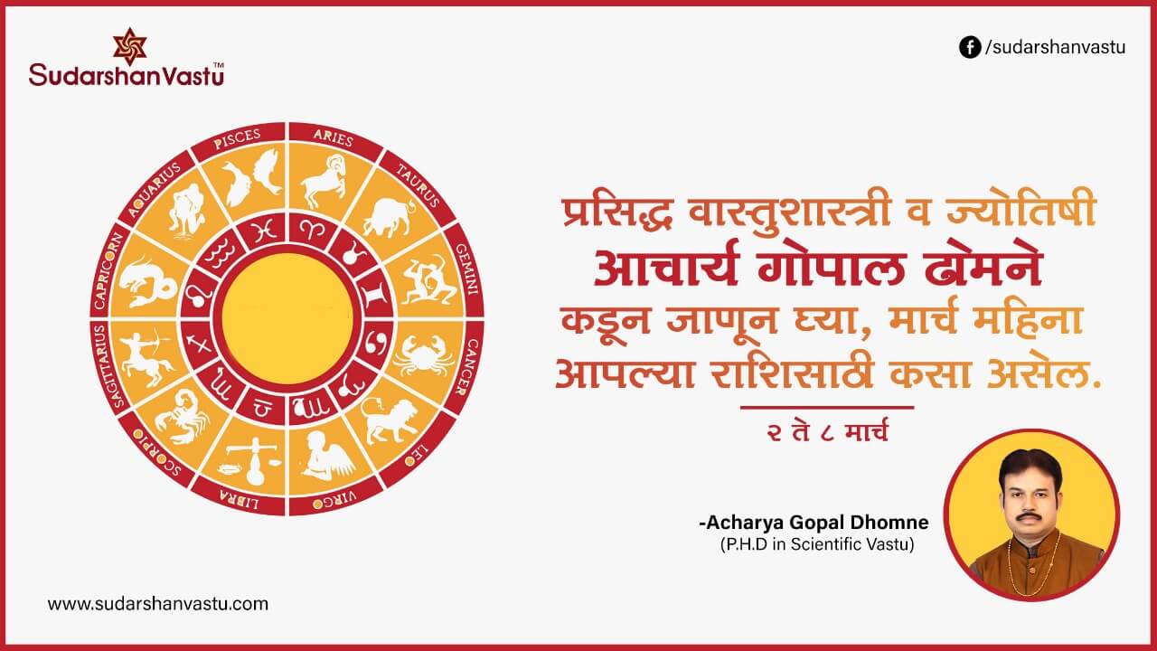प्रसिद्ध वास्तुशास्त्री व ज्योतिषी आचार्य गोपाळ ढोमने कडून जाणून घ्या, मार्च महिना आपल्या राशिसाठी कसा असेल…